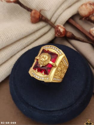High qulity Of Red Ston Lion Ring SR-069-18