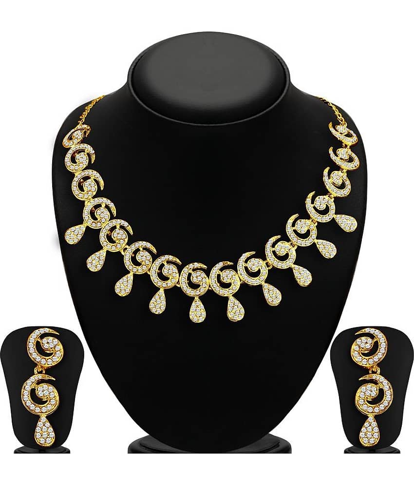 Sukkhi Alloy Golden Collar Traditional 18kt Gold Plated Necklaces Set