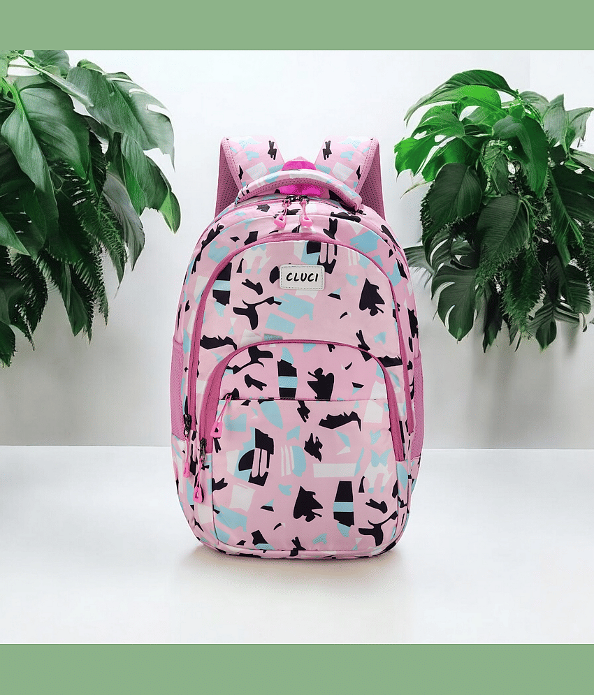 CLUCI Pink Polyester Backpack For Kids