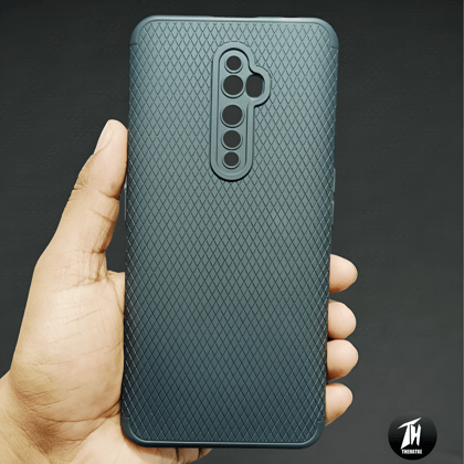 Black Line Wave Silicone Case for Oppo Reno 2Z