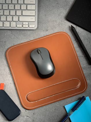 CLADD INTERNATIONAL Faux Leather Mouse Pad with Wrist Rest, Non-Slip Backing, Waterproof, Stitched Edge, Handmade, Eco-Friendly, Home, Office, Pack of 1 (Brown) - Buy CLADD INTERNATIONAL Faux Leather Mouse Pad with Wrist