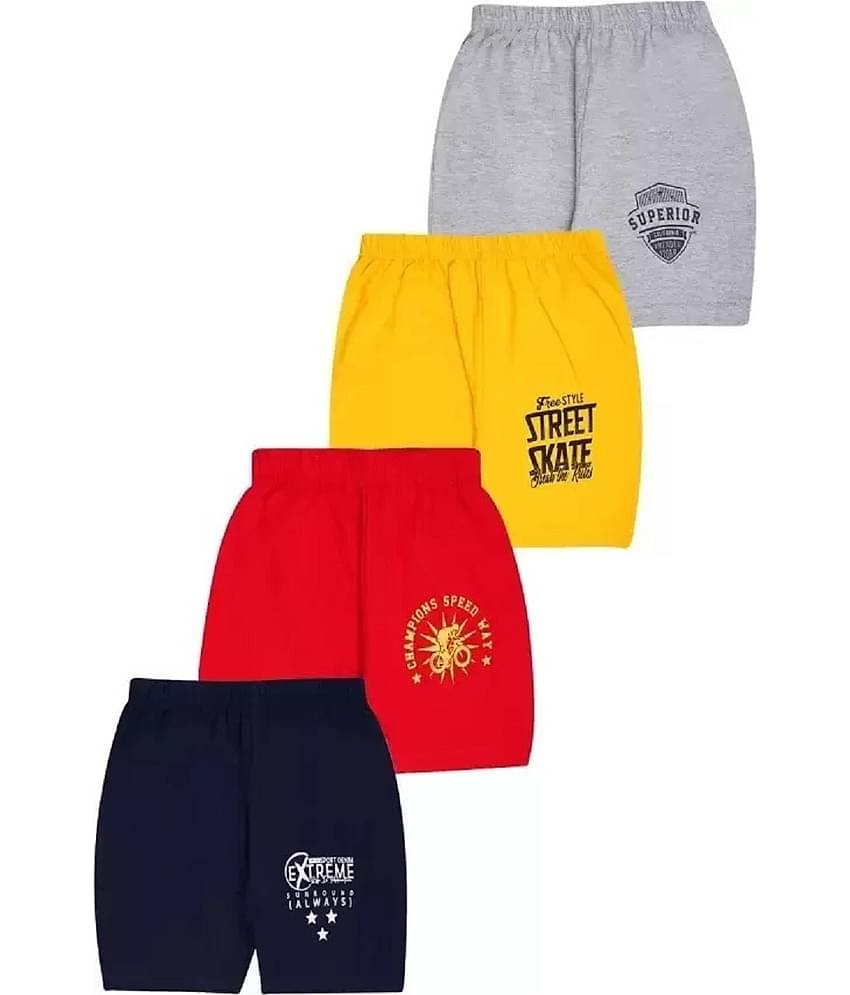 Santee Pack of 4 Cotton Blend Shorts For Boys ( Multicolor )