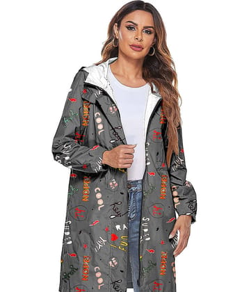 CAMISON Polyester Long Raincoat - Grey