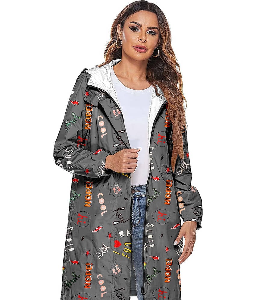 CAMISON Polyester Long Raincoat - Grey