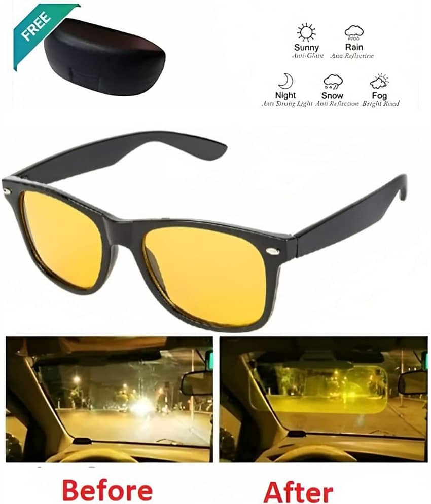 Smbu Black Square Sunglasses ( Pack of 1 )