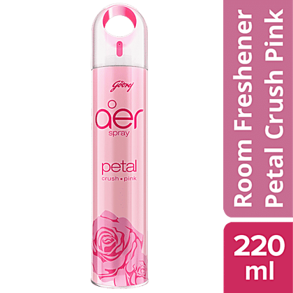 Godrej Aer Spray - Home & Office Air Freshener, Petal Crush Pink, 220 ml