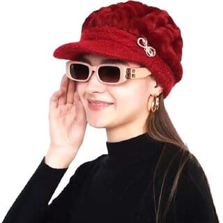 Minha Women Woolen Visor BeanieFree Size, Cozy & Stylish Winter Hat (Assorted Colors)_CLN-T-172