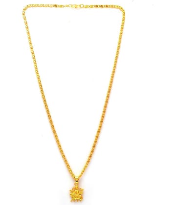Jewar Mandi Maa Durga Shero Wali Mata Ji Gold Plated Locket/Pendant with Link Chain Daily use for Men, Women & Girls, Boys