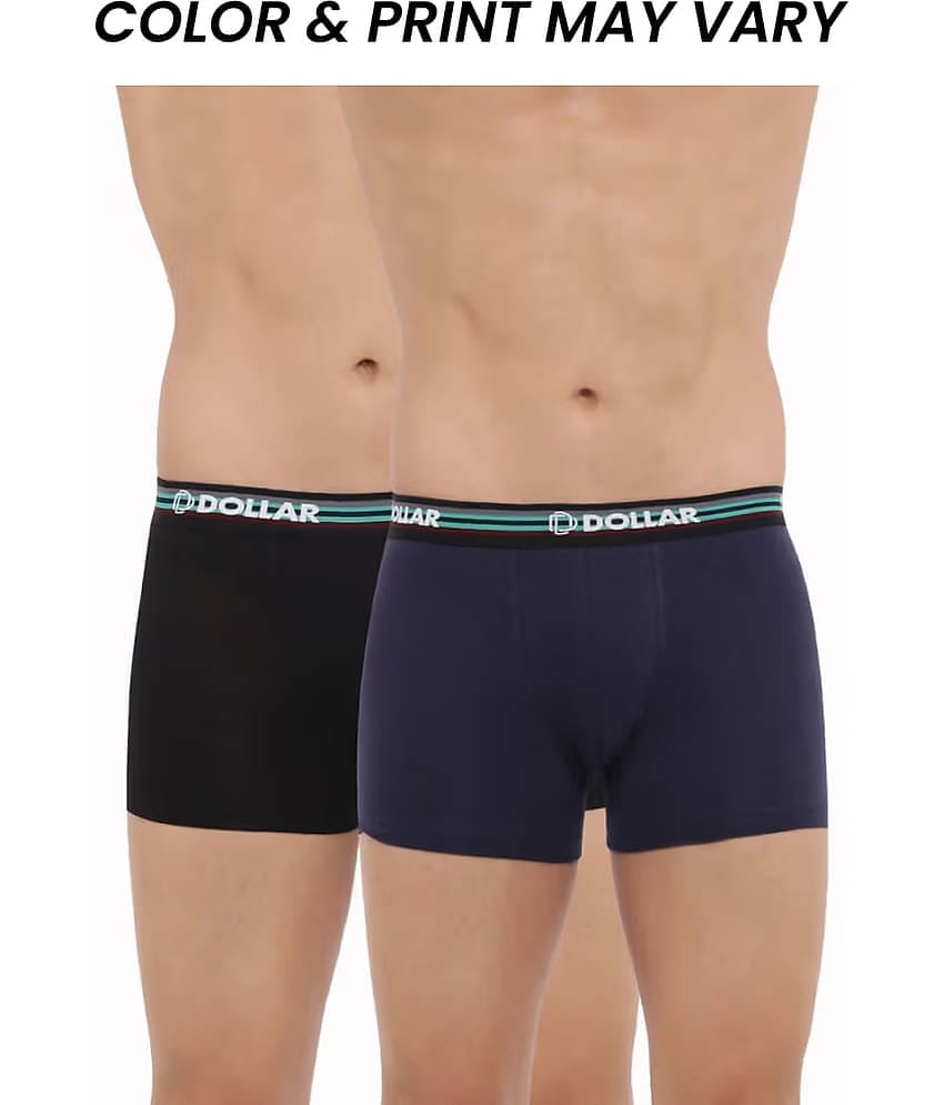 Dollar Bigboss Men's Pack of 2 Shuffle Intellisoft Cotton Spandex Solid Trunk (Colour May Vary)