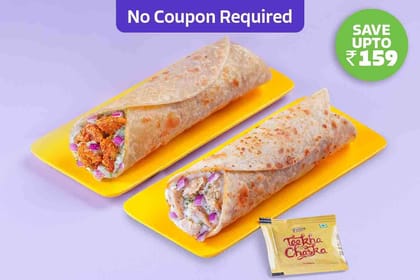 1+1 Classic Wraps at 119 each (Non-Veg) (Serves 2) 1+1 Classic Wraps at 119 each (Non-Veg) (Serves 2)