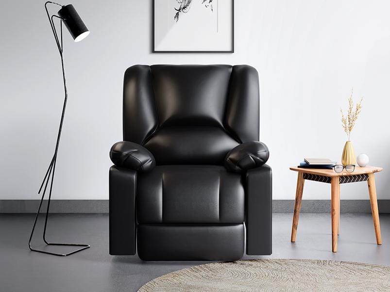 Rhine V3 1 Seater Recliner (Synthetic Leather, Brown)