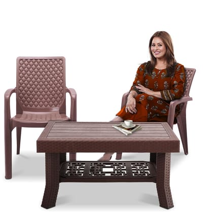 MAHARAJA Premium Plastic Chair and Table Combo Set for Home, Garden, Office & Outdoor Use  Durable & Weather Resistant