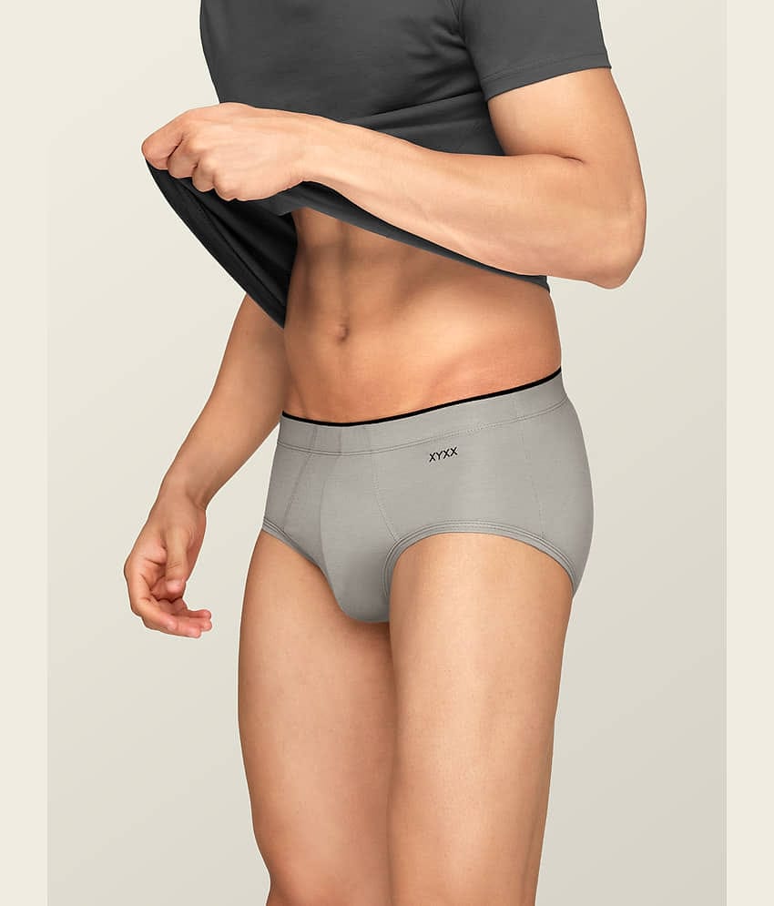 XYXX Pack of 1 Cotton Blend Briefs For Men's ( Light Grey )