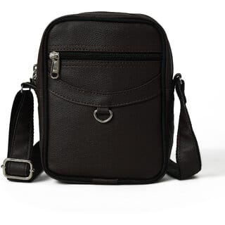 MATRICE messenger bag with brown faux vegan leather(NE-S-0799-Brown)