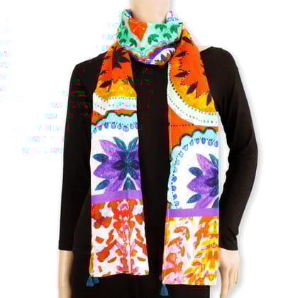 Purple Mandala Printed Stole
