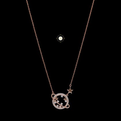 Sparkling Silver Galaxy Necklace-Rose Gold