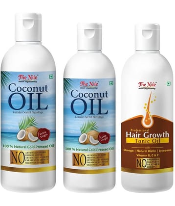 The Nile Coconut Oil 150 Ml + 100 Ml (250 ML) + Hair Tonic 100 ML 350 mL Pack of 3