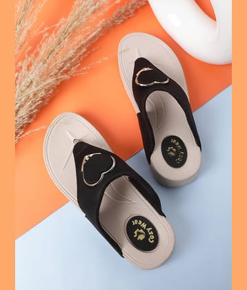 Cozy Wear Black Women's Thong Flip Flop