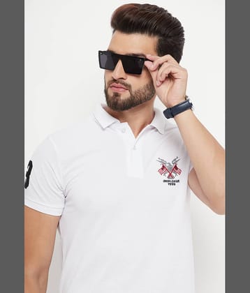 RELANE Pack of 1 Cotton Blend Regular Fit Solid Half Sleeves Men's Polo T Shirt ( White )
