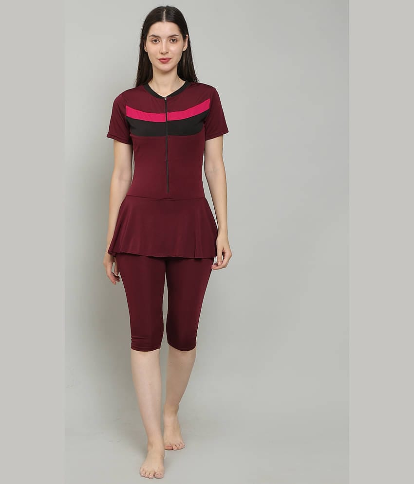 MEGASKA Purple One Piece Swimming Costume