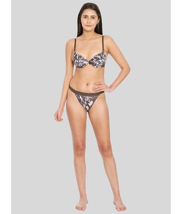 ILRASO Nylon Women's Bra & Panty Set ( Multicolor )