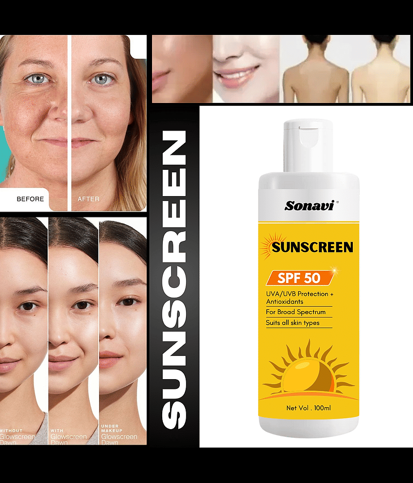 Sonavi SPF 50 Sunscreen Cream For All Skin Type ( Pack of 1 )