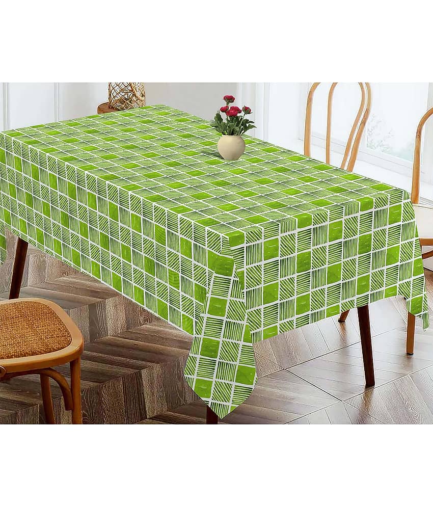Oasis Hometex Checks Cotton 4 Seater Rectangle Table Cover ( 152 x 138 ) cm Pack of 1 Multi
