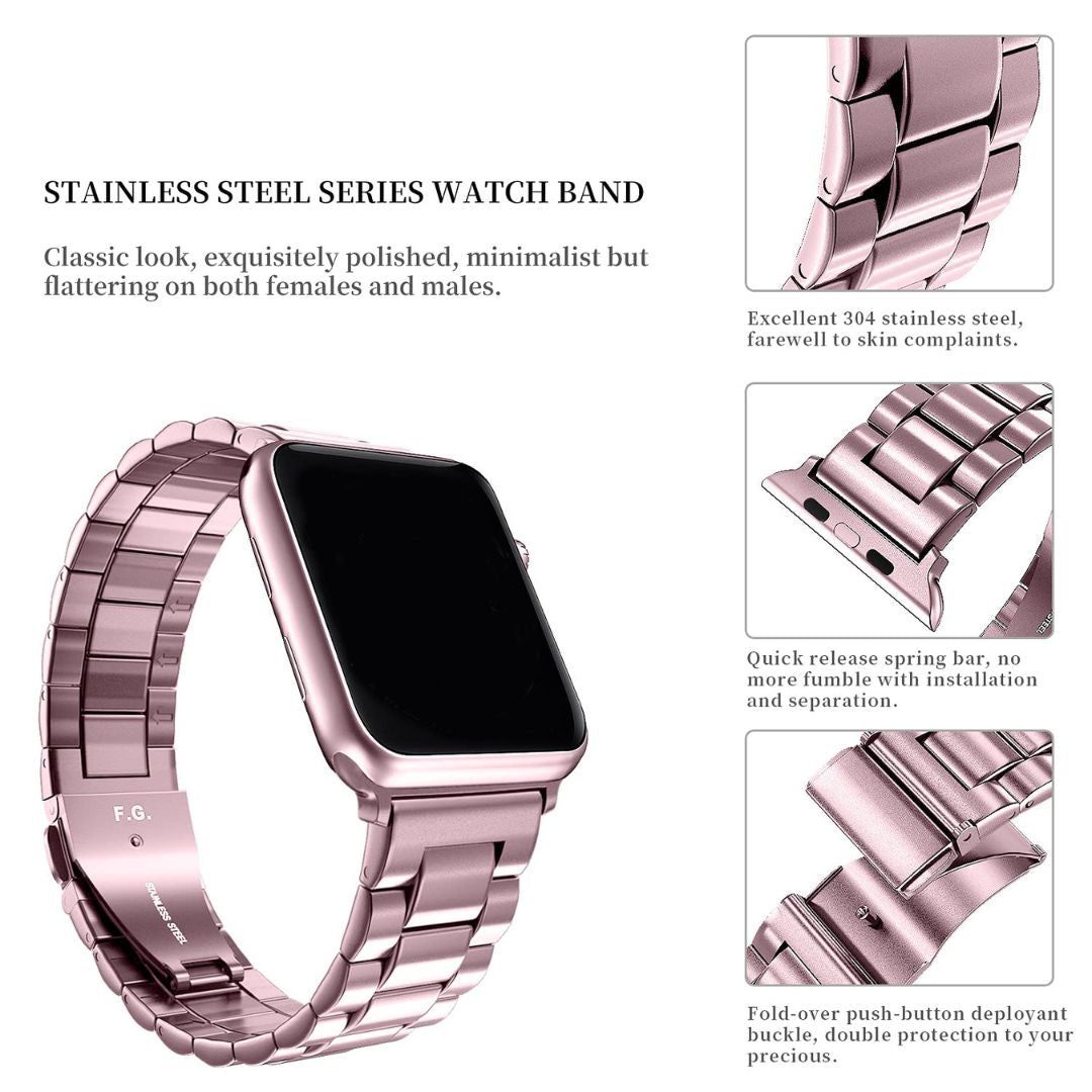 Rose Pink Stainless Steel Watch Strap - 20/22 MM Rose Pink Stainless Steel Watch Strap - 20/22 MM - 22 MM