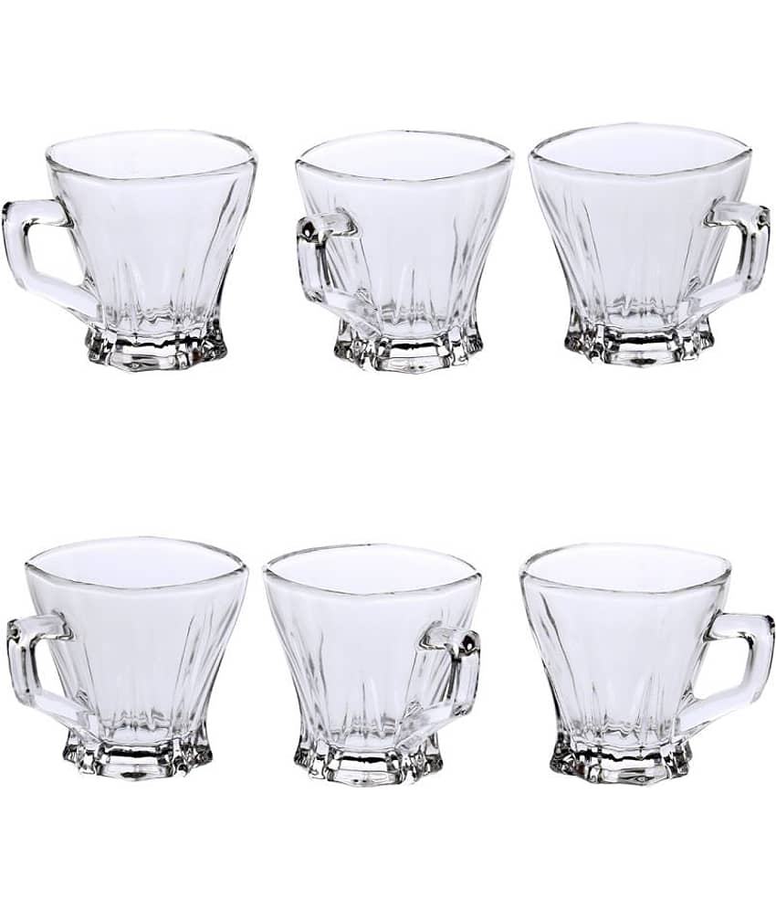 Somil Glass Tea Cup, Transparent, Pack Of 6, 100 ml