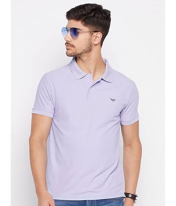 Riss Pack of 1 Polyester Regular Fit Solid Half Sleeves Men's Polo T Shirt ( Purple )