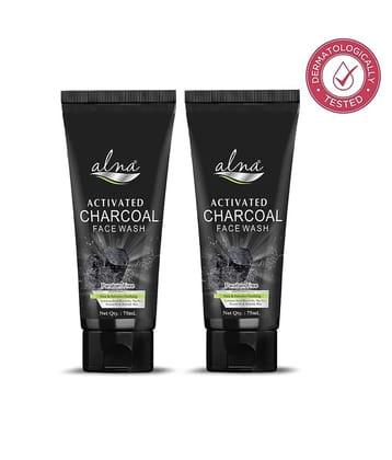 Alna Charcoal Face Wash 75ml Paraben Free , Pack of 2