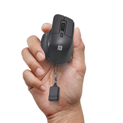 Portronics Toad Mino Wireless Mouse, Bluetooth & 2.4 GHz Wireless Connectivity (Black)