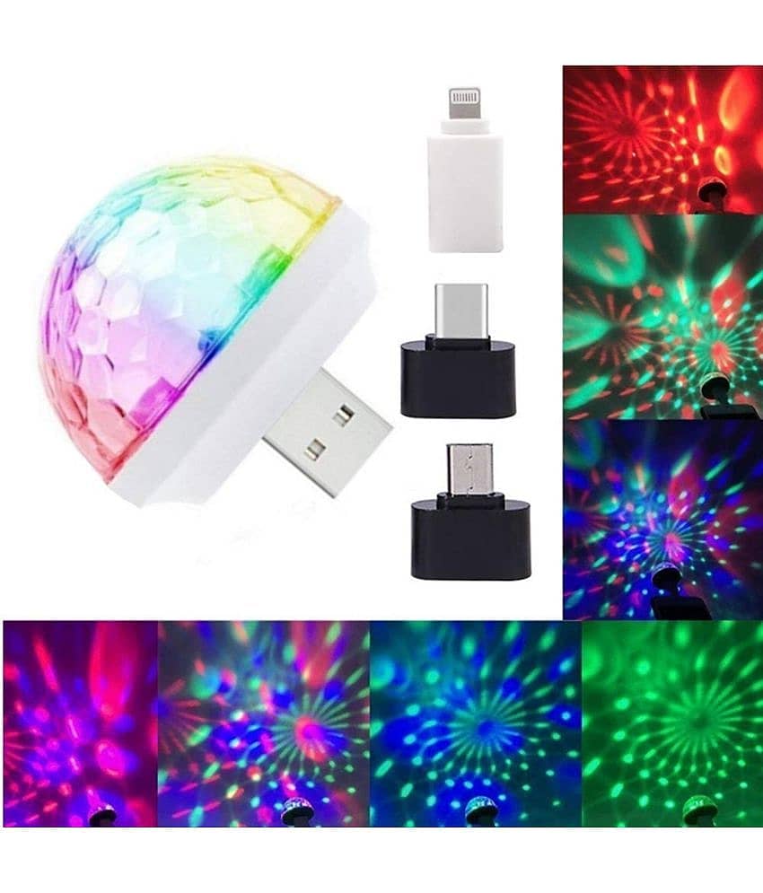Mini Disco DJ Lamp Light Multi-Color Sound Activated Music Controlled Sensor Lights USB Powered
