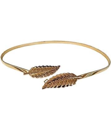 Livisorb Women's Stretchable Metallic Belt (BL4039, Golden, Free Size)