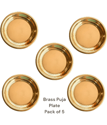 Brass Puja Plate (3.5 Inch) – Compact Thali for Temple Use