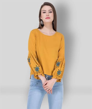 SAAKAA Women's Rayon Regular Top ( Yellow )