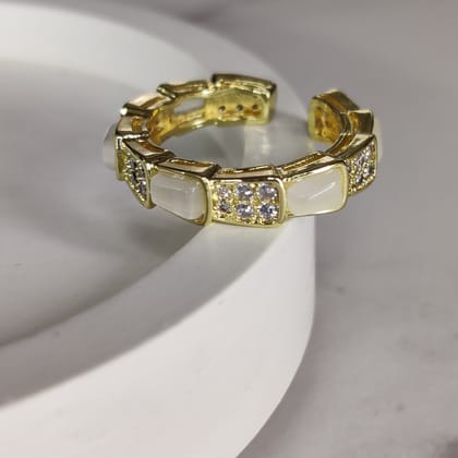 Zircon Opal Ring-Adjustable / Gold