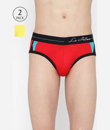 La Intimo Pack of 2 Cotton Briefs For Men's ( Multicolor )