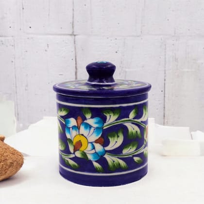 Blue Pottery Royal Blue Jar  with Lid