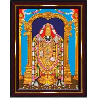 Lord Balaji Brown Photo Frame for Pooja Room 10x12 Inch (Wood) Brown