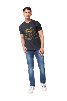 Kinnko Premium Cotton Mens Black Printed T-Shirt