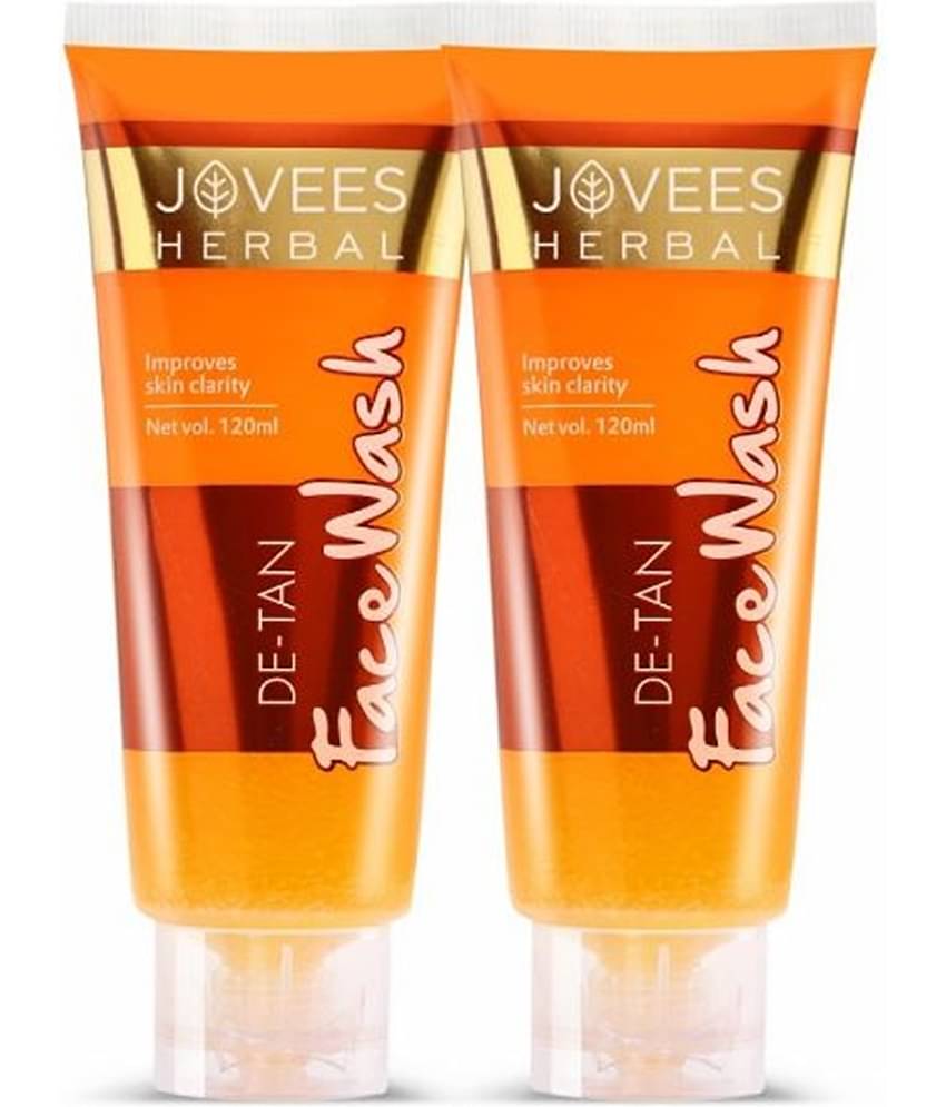 Jovees Herbal De-Tan Face Wash For Tan Removal For All Skin Type 120ml (Pack of 2)