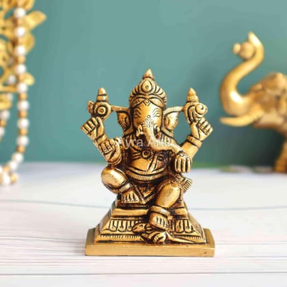 Brass Vinayaka Idol - 3.5 Inch Height Brass Vinayaka Idol - 3.5 Inch Height