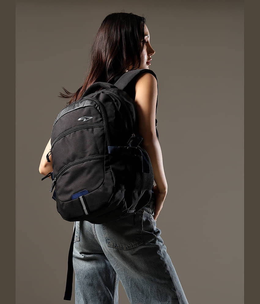 ASIAN 15 Ltrs Suede Backpack *For Men & Women ( Black )