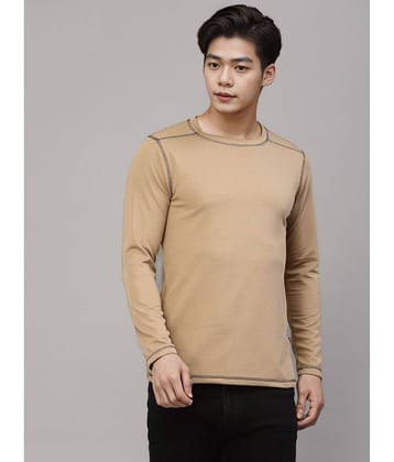 Rigo Pack of 1 Polyester Regular Fit Men's T-Shirt ( Beige )