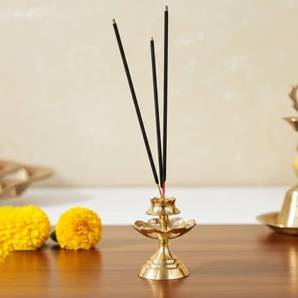 Brass Kamal Katori Agarbattin Stand No. 3, Height : 2.2 Inch (ZMAS148 C)