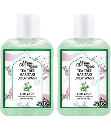 Mirah Belle Organic Tea Tree Anti Acne For Healing Acne, Pimples, SLS, Paraben, GMO Body Wash 250 mL Pack of 2
