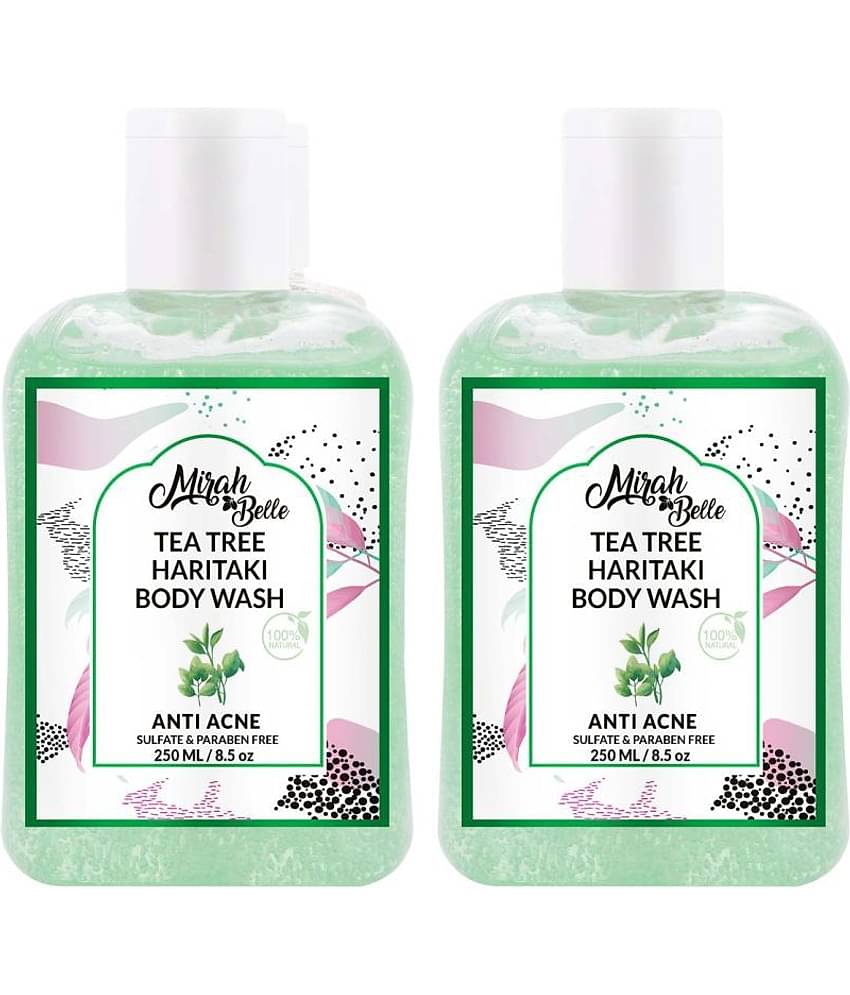 Mirah Belle Organic Tea Tree Anti Acne For Healing Acne, Pimples, SLS, Paraben, GMO Body Wash 250 mL Pack of 2