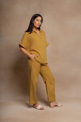 Lavasa Co-ord Set: Mustard-XS-S