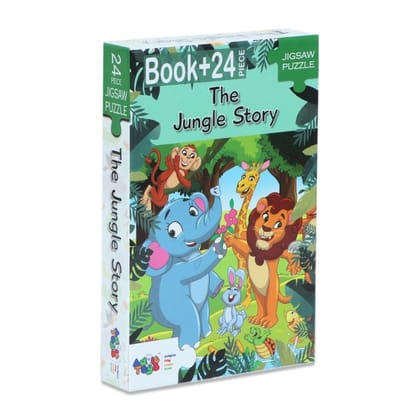 Advit Toys The Jungle Story Jigsaw Puzzle - 24 Piece + 16 Pages Story Book